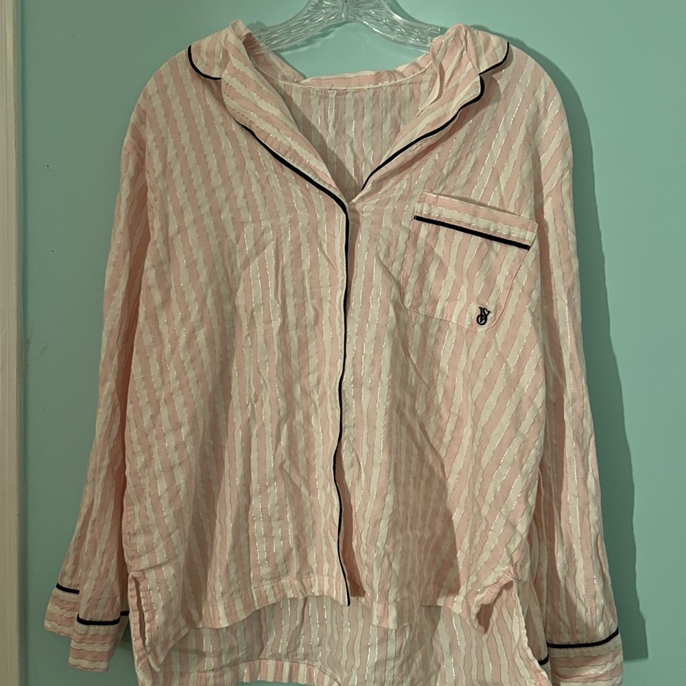 Victoria's Secret Pink Striped Pajama Set